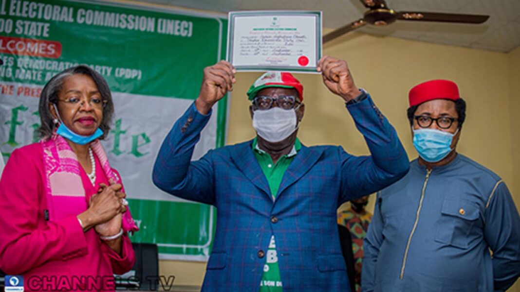 INEC issues certificates of return to Obaseki and Shaibu